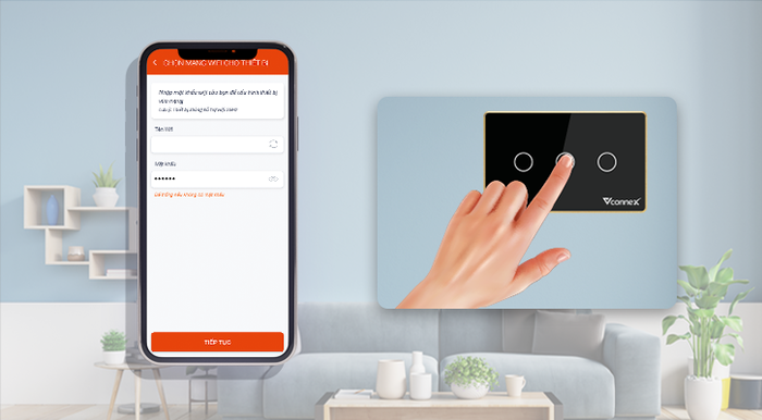 Chế độ hẹn giờ trên công tắc thông minh Vconnex