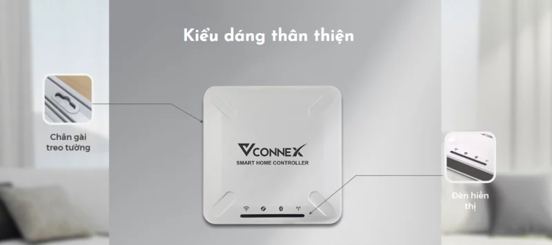 Bộ điều khiển trung tâm Vconnex Gateway với tone màu trắng thanh lịch