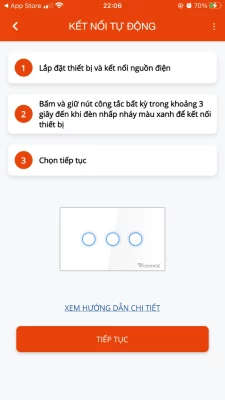 Chọn “Tiếp tục” để thực hiện thao tác tiếp theo